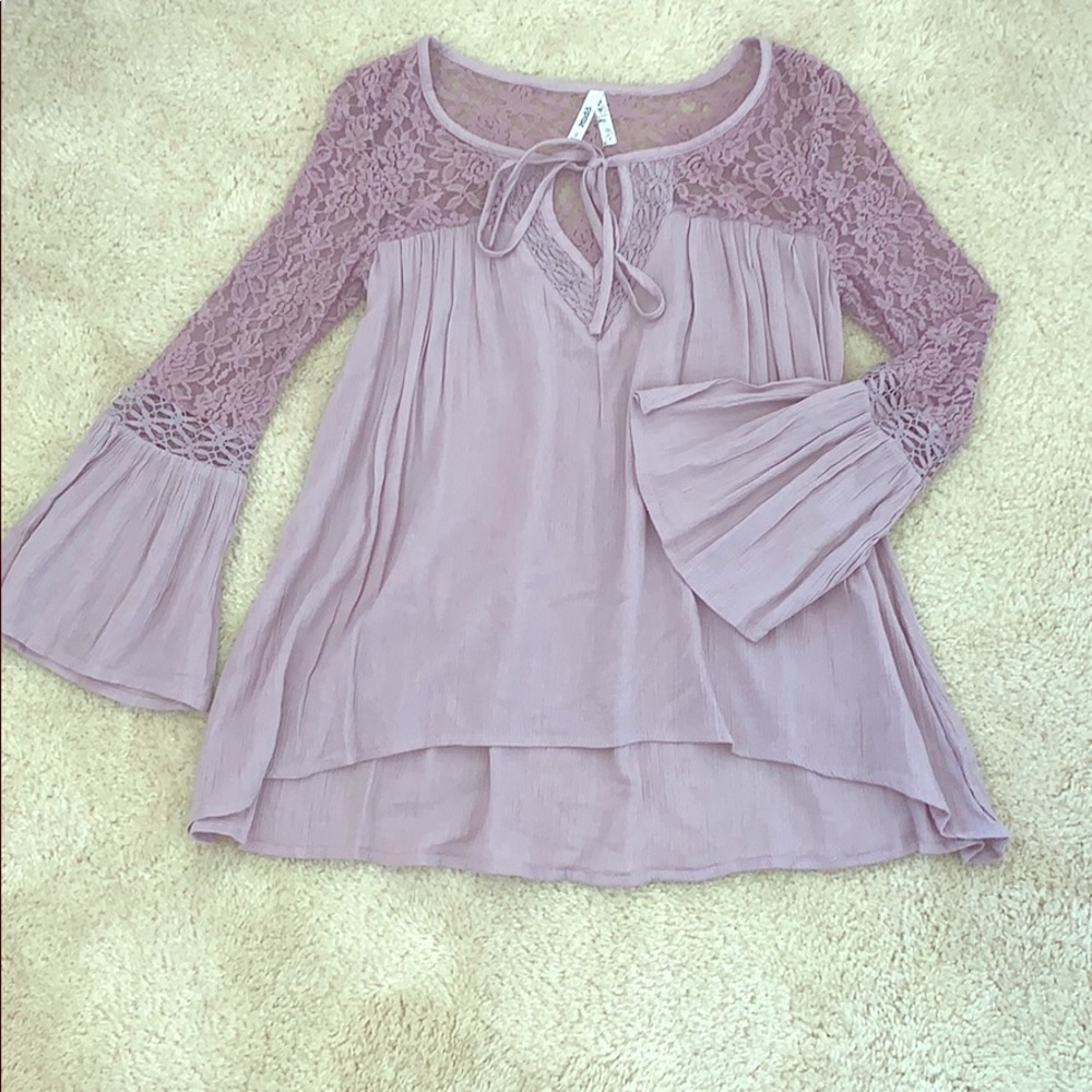Purple lace long sleeve